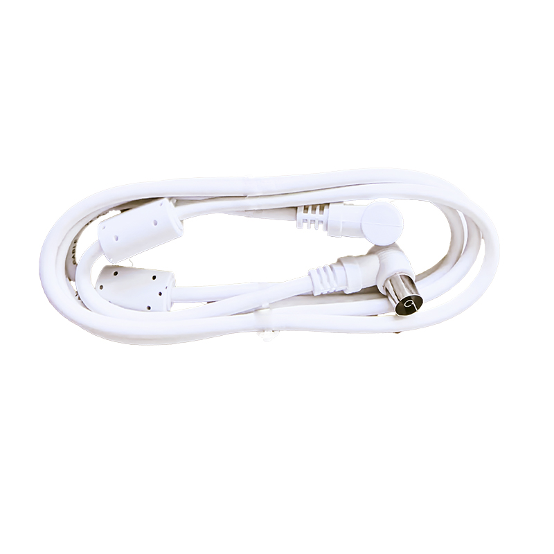 CONEXIÓN TV 1,5 M BLANCO BLINDADO CONECTOR CURVO