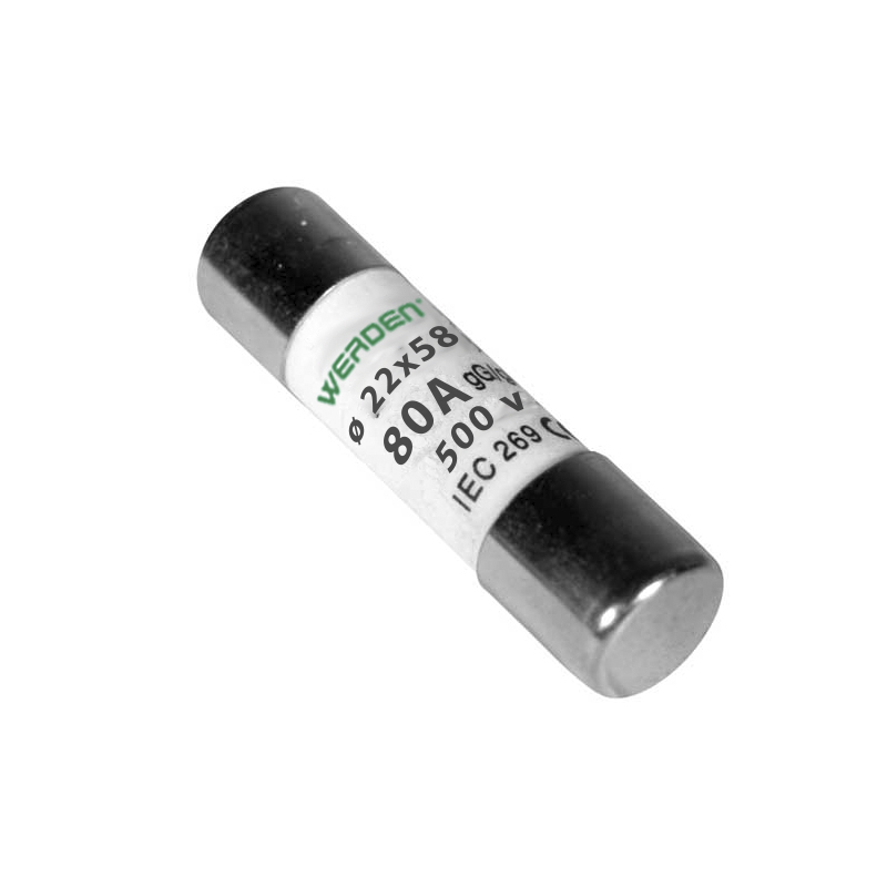 FUSIBLE CILINDRICO 22X58 MM T-2 80 A