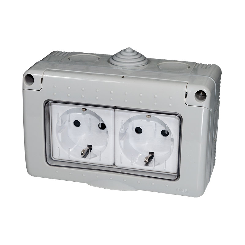 DOBLE BASE SCHUKO ESTANCO FARO IP55
