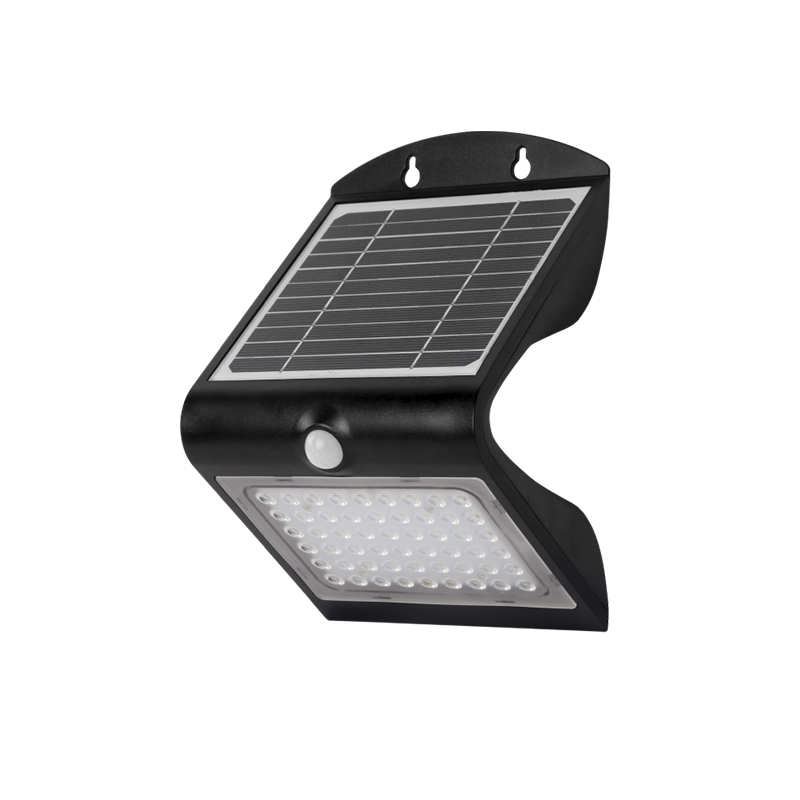 APLIQUE SOLAR PARED CON SENSOR 4W NEGRO