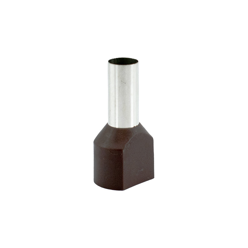 PUNTERA DOBLE AISLADA PARA CABLE 10 MM MARRÓN