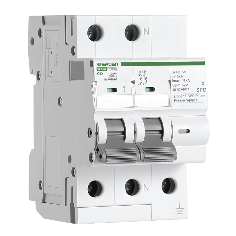 PROTECTOR COMBI SOBRETENSIONES P+T.+ IGA, 2P, 32A, 10kA CLASE C