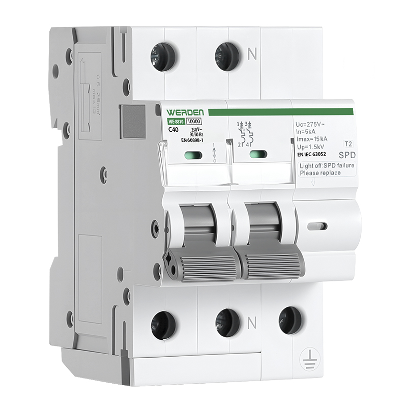 PROTECTOR COMBI SOBRETENSIONES P+T.+ IGA, 2P, 40A, 10kA CLASE C
