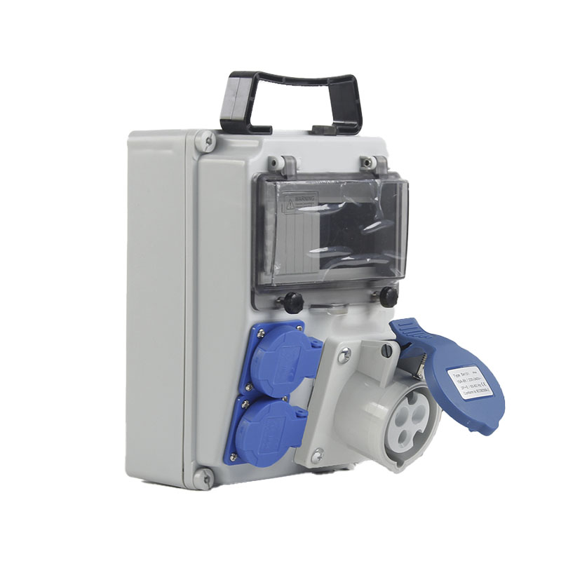 Industrial box with 2 bases SCHUKO 2P+T 16A + 1 base 3P+T 16A 230V