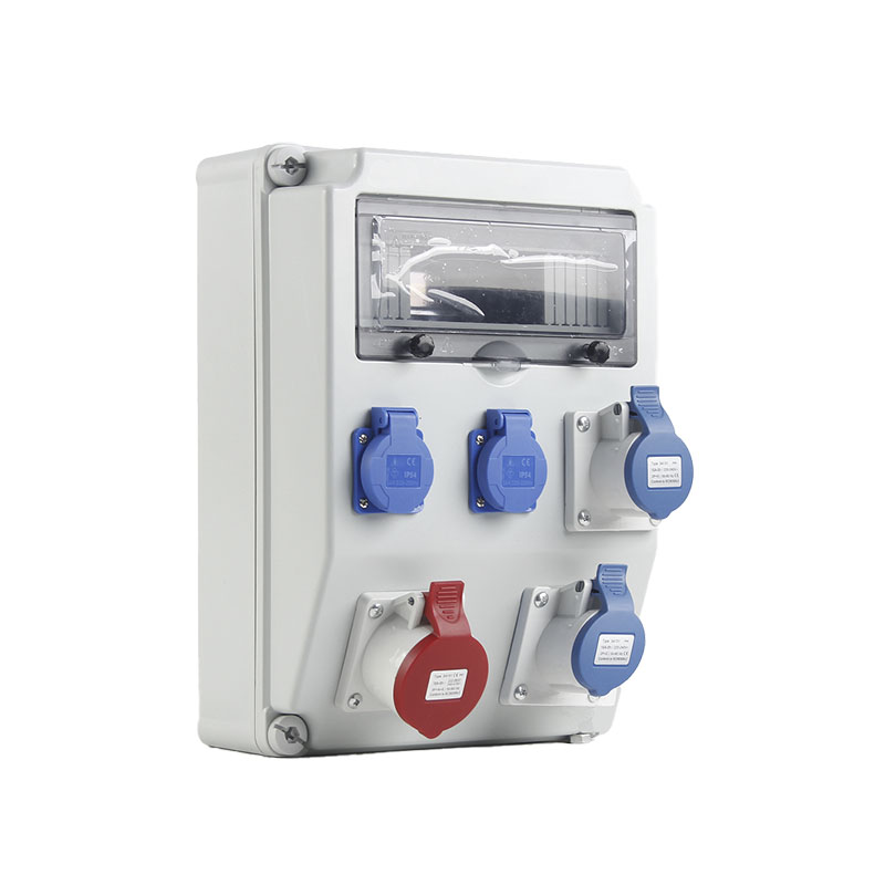CAJA INDUSTRIAL 2 BASES SCHUKO + 2 BASES 2P+T16A 230V + 1 BASE 3P+N+T 16A 4